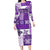 Hawaiian Quilt Long Sleeve Bodycon Dress Tiki Tropical Retro Purple Version LT14 Long Dress Purple - Polynesian Pride