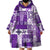 Hawaiian Quilt Wearable Blanket Hoodie Tiki Tropical Retro Purple Version LT14 - Polynesian Pride