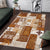 Hawaiian Quilt Area Rug Tiki Tropical Retro Brown Version LT14 Brown - Polynesian Pride