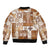 Hawaiian Quilt Bomber Jacket Tiki Tropical Retro Brown Version LT14 - Polynesian Pride