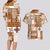 Hawaiian Quilt Couples Matching Long Sleeve Bodycon Dress and Hawaiian Shirt Tiki Tropical Retro Brown Version LT14 - Polynesian Pride