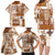 Hawaiian Quilt Family Matching Long Sleeve Bodycon Dress and Hawaiian Shirt Tiki Tropical Retro Brown Version LT14 - Polynesian Pride