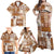 Hawaiian Quilt Family Matching Off Shoulder Maxi Dress and Hawaiian Shirt Tiki Tropical Retro Brown Version LT14 - Polynesian Pride