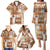 Hawaiian Quilt Family Matching Puletasi Dress and Hawaiian Shirt Tiki Tropical Retro Brown Version LT14 - Polynesian Pride