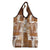 Hawaiian Quilt Grocery Bag Tiki Tropical Retro Brown Version