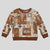 Hawaiian Quilt Kid Ugly Christmas Sweater Tiki Tropical Retro Brown Version LT14 Kid Brown - Polynesian Pride