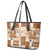 Hawaiian Quilt Leather Tote Bag Tiki Tropical Retro Brown Version LT14 - Polynesian Pride