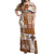 Hawaiian Quilt Off Shoulder Maxi Dress Tiki Tropical Retro Brown Version LT14 Women Brown - Polynesian Pride