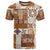 Hawaiian Quilt T Shirt Tiki Tropical Retro Brown Version LT14 Brown - Polynesian Pride