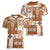 Hawaiian Quilt Women V Neck T Shirt Tiki Tropical Retro Brown Version LT14 - Polynesian Pride