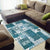 Hawaiian Quilt Area Rug Tiki Tropical Retro Dark Cyan Version LT14 - Polynesian Pride