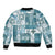 Hawaiian Quilt Bomber Jacket Tiki Tropical Retro Dark Cyan Version LT14 - Polynesian Pride