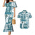 Hawaiian Quilt Couples Matching Mermaid Dress and Hawaiian Shirt Tiki Tropical Retro Dark Cyan Version LT14 Dark Cyan - Polynesian Pride