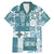 Hawaiian Quilt Family Matching Mermaid Dress and Hawaiian Shirt Tiki Tropical Retro Dark Cyan Version LT14 Dad's Shirt - Short Sleeve Dark Cyan - Polynesian Pride