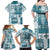 Hawaiian Quilt Family Matching Off Shoulder Maxi Dress and Hawaiian Shirt Tiki Tropical Retro Dark Cyan Version LT14 - Polynesian Pride