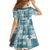 Hawaiian Quilt Family Matching Off Shoulder Short Dress and Hawaiian Shirt Tiki Tropical Retro Dark Cyan Version LT14 - Polynesian Pride