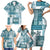 Hawaiian Quilt Family Matching Short Sleeve Bodycon Dress and Hawaiian Shirt Tiki Tropical Retro Dark Cyan Version LT14 - Polynesian Pride