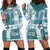 Hawaiian Quilt Hoodie Dress Tiki Tropical Retro Dark Cyan Version LT14 - Polynesian Pride