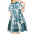 Hawaiian Quilt Kid Short Sleeve Dress Tiki Tropical Retro Dark Cyan Version LT14 - Polynesian Pride