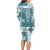 Hawaiian Quilt Long Sleeve Bodycon Dress Tiki Tropical Retro Dark Cyan Version LT14 - Polynesian Pride