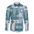 Hawaiian Quilt Long Sleeve Button Shirt Tiki Tropical Retro Dark Cyan Version LT14 Unisex Dark Cyan - Polynesian Pride