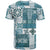 Hawaiian Quilt T Shirt Tiki Tropical Retro Dark Cyan Version LT14 - Polynesian Pride