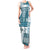 Hawaiian Quilt Tank Maxi Dress Tiki Tropical Retro Dark Cyan Version LT14 Women Dark Cyan - Polynesian Pride