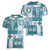 Hawaiian Quilt Women V Neck T Shirt Tiki Tropical Retro Dark Cyan Version LT14 - Polynesian Pride