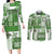 Hawaiian Quilt Couples Matching Long Sleeve Bodycon Dress and Long Sleeve Button Shirt Tiki Tropical Retro Green Version LT14 Green - Polynesian Pride