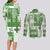 Hawaiian Quilt Couples Matching Long Sleeve Bodycon Dress and Long Sleeve Button Shirt Tiki Tropical Retro Green Version LT14 - Polynesian Pride