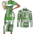 Hawaiian Quilt Couples Matching Short Sleeve Bodycon Dress and Long Sleeve Button Shirt Tiki Tropical Retro Green Version LT14 Green - Polynesian Pride