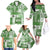 Hawaiian Quilt Family Matching Off Shoulder Long Sleeve Dress and Hawaiian Shirt Tiki Tropical Retro Green Version LT14 - Polynesian Pride