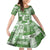 Hawaiian Quilt Family Matching Off Shoulder Short Dress and Hawaiian Shirt Tiki Tropical Retro Green Version LT14 Daughter's Dress Green - Polynesian Pride