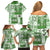 Hawaiian Quilt Family Matching Off Shoulder Short Dress and Hawaiian Shirt Tiki Tropical Retro Green Version LT14 - Polynesian Pride