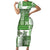 Hawaiian Quilt Family Matching Short Sleeve Bodycon Dress and Hawaiian Shirt Tiki Tropical Retro Green Version LT14 Mom's Dress Green - Polynesian Pride