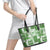 Hawaiian Quilt Leather Tote Bag Tiki Tropical Retro Green Version LT14 - Polynesian Pride