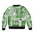 Hawaiian Quilt Sleeve Zip Bomber Jacket Tiki Tropical Retro Green Version LT14 - Polynesian Pride