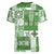 Hawaiian Quilt Women V Neck T Shirt Tiki Tropical Retro Green Version LT14 - Polynesian Pride