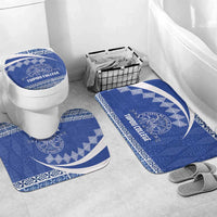 Tonga Tupou College Toloa Bathroom Set 160 Years Anniversary Tongan Ngatu Pattern LT14 Mat Set Only (3 pcs) One Size Blue - Polynesian Pride