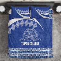 Tonga Tupou College Toloa Bedding Set 160 Years Anniversary Tongan Ngatu Pattern LT14 Blue - Polynesian Pride
