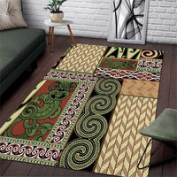 Beige Aotearoa Kowhaiwhai Pattern Area Rug NZ Maori Quilt Style LT14 Beige - Polynesian Pride
