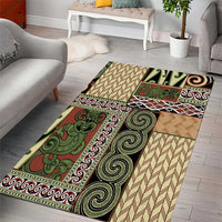 Beige Aotearoa Kowhaiwhai Pattern Area Rug NZ Maori Quilt Style LT14 - Polynesian Pride