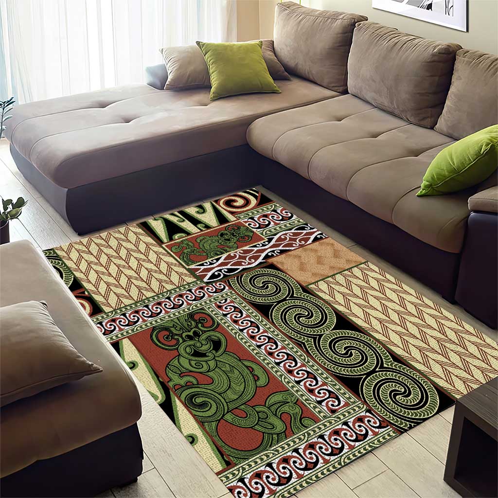 Beige Aotearoa Kowhaiwhai Pattern Area Rug NZ Maori Quilt Style LT14 - Polynesian Pride