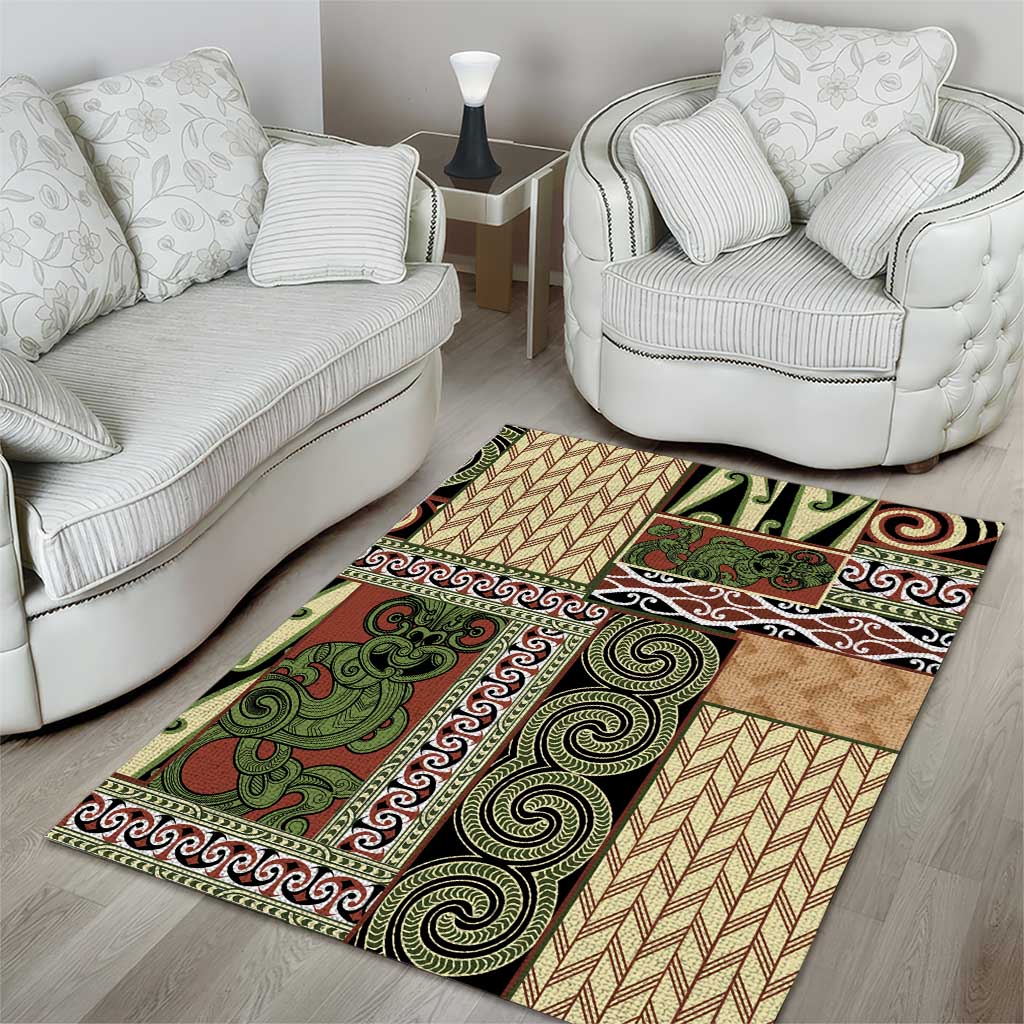 Beige Aotearoa Kowhaiwhai Pattern Area Rug NZ Maori Quilt Style LT14 - Polynesian Pride