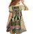 Beige Aotearoa Kowhaiwhai Pattern Family Matching Short Sleeve Bodycon Dress and Hawaiian Shirt NZ Maori Quilt Style