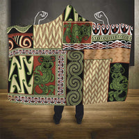 Beige Aotearoa Kowhaiwhai Pattern Hooded Blanket NZ Maori Quilt Style LT14 - Polynesian Pride