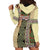 Beige Aotearoa Kowhaiwhai Pattern Hoodie Dress NZ Maori Quilt Style