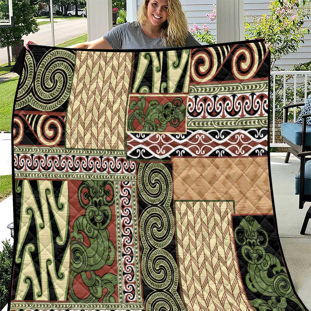 Beige Aotearoa Kowhaiwhai Pattern Quilt NZ Maori Quilt Style LT14 Beige - Polynesian Pride