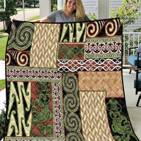 Beige Aotearoa Kowhaiwhai Pattern Quilt NZ Maori Quilt Style LT14 Beige - Polynesian Pride