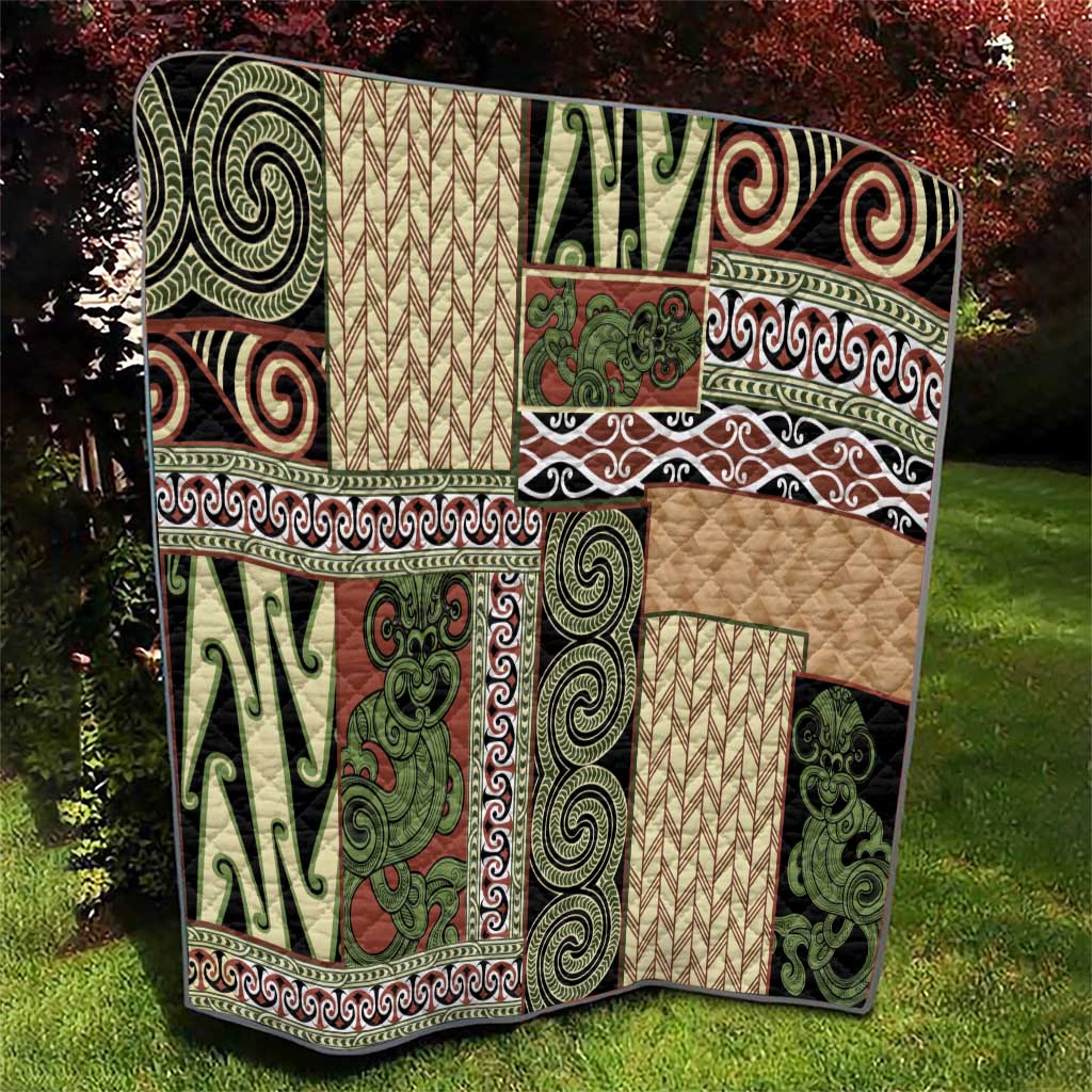 Beige Aotearoa Kowhaiwhai Pattern Quilt NZ Maori Quilt Style LT14 - Polynesian Pride